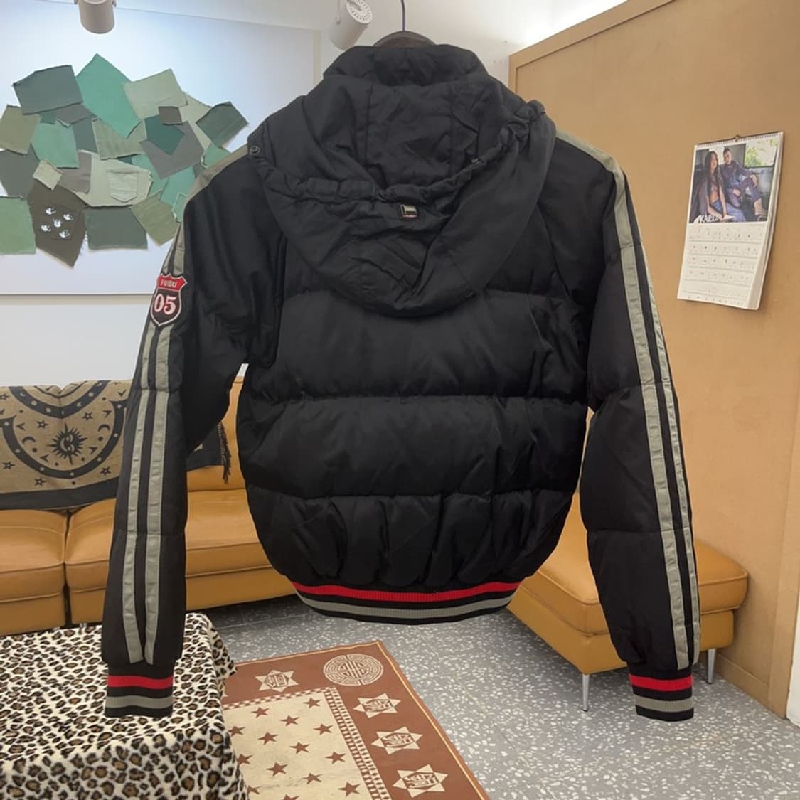 푸부 FUBU 올드스쿨 레트로 키치 레이싱 패딩 자켓 M C09663 상품이미지4