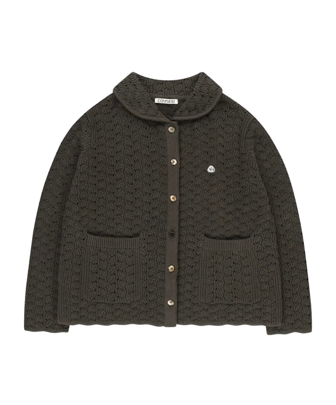 코이세이오 웨이브 니트 가디건 브라운 상품이미지1