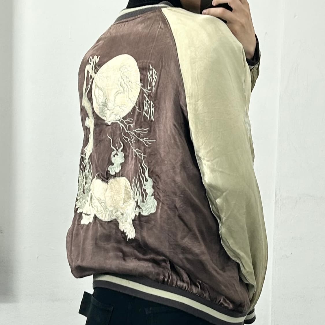 Wooden doll 리버시블 스컬 자수 스카쟌 자켓 상품이미지4