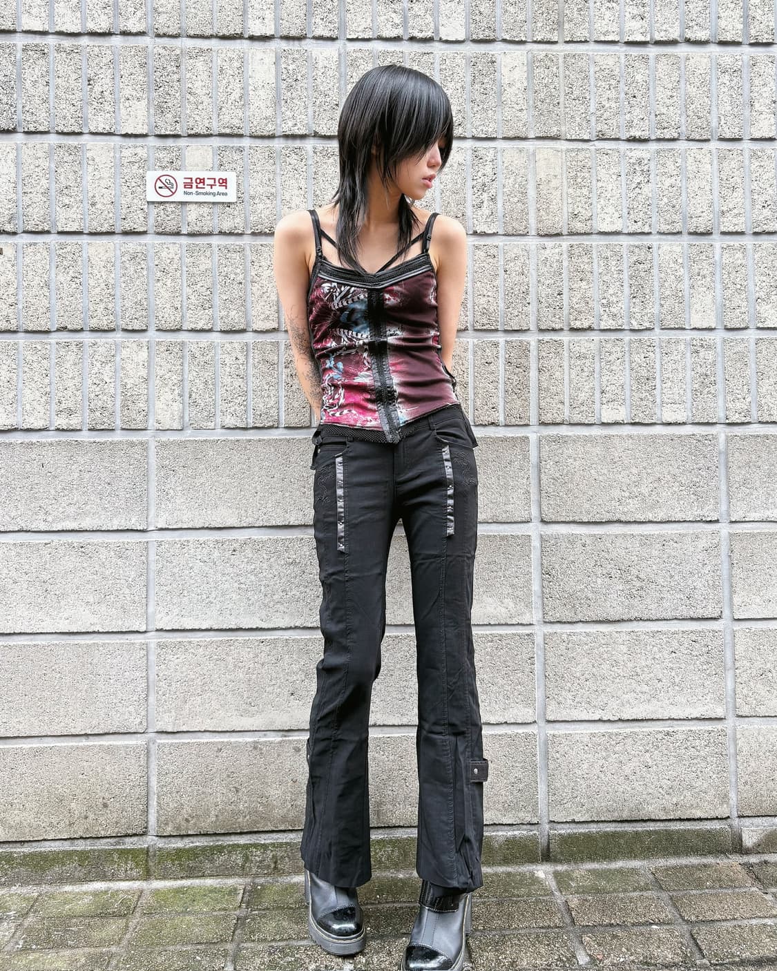 오즈온 고딕 매쉬 부츠컷 팬츠 상품이미지4