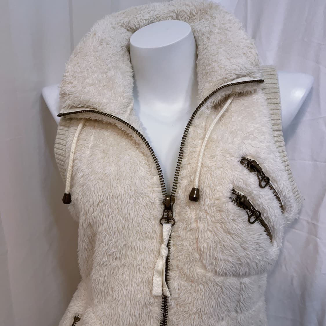 y2k 핀터레스트 하이넥 양털 투웨이 집업 상품이미지4