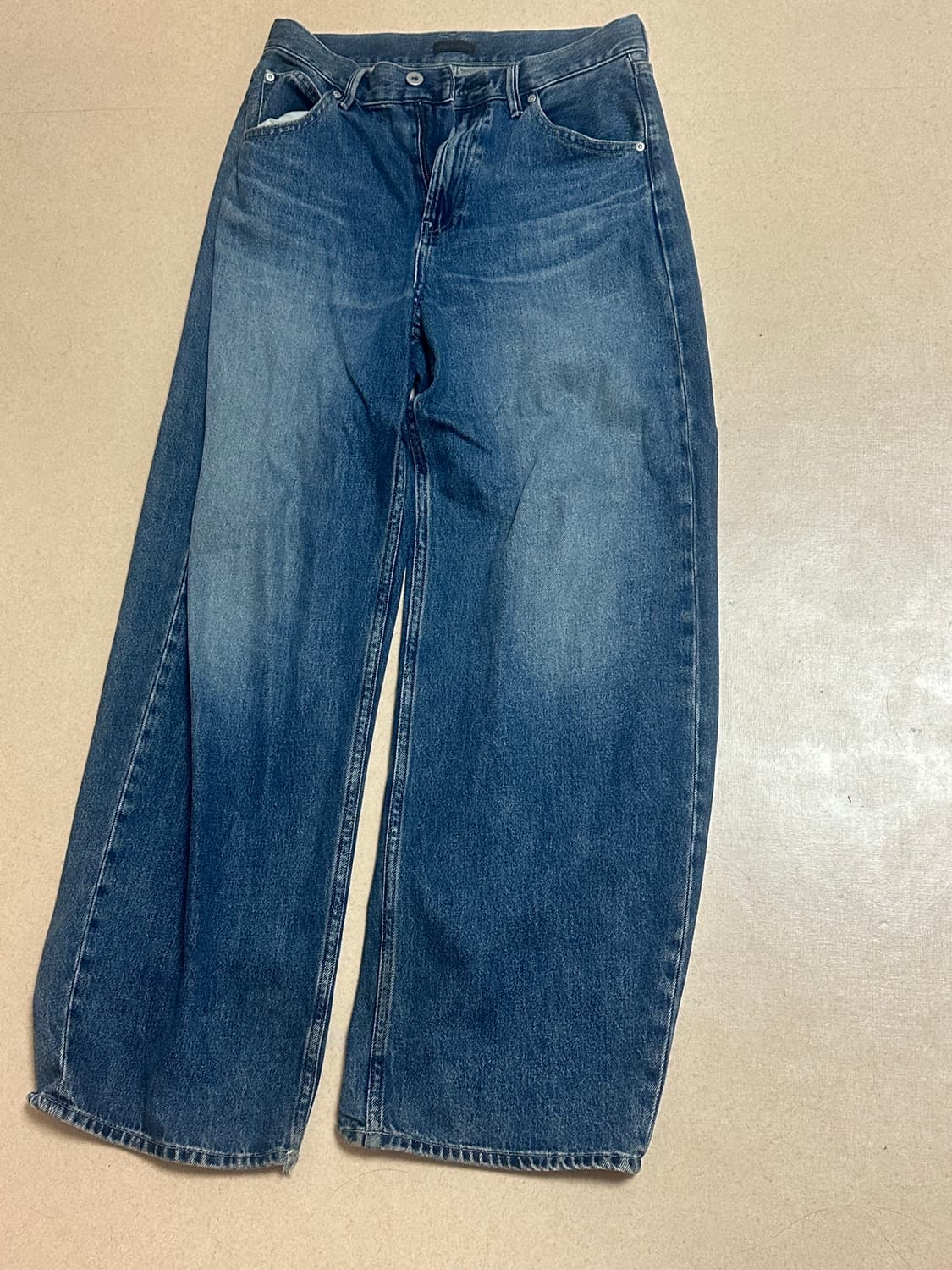 유니클로 커브드진 진청 25사이즈  상품이미지1