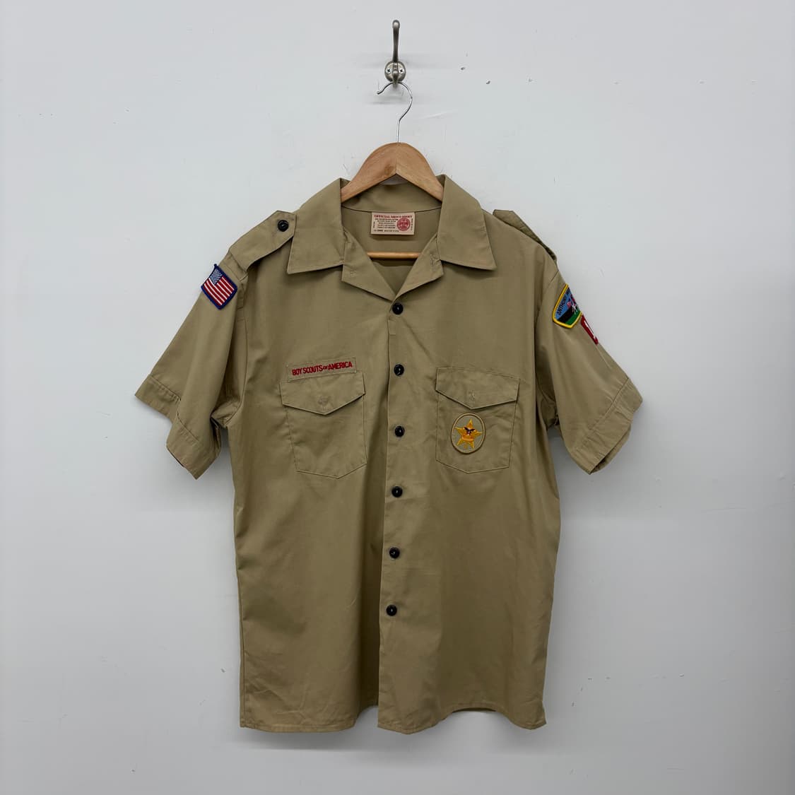 USA 보이스카우트 빈티지 반팔 셔츠 베이지 남성L 상품이미지1