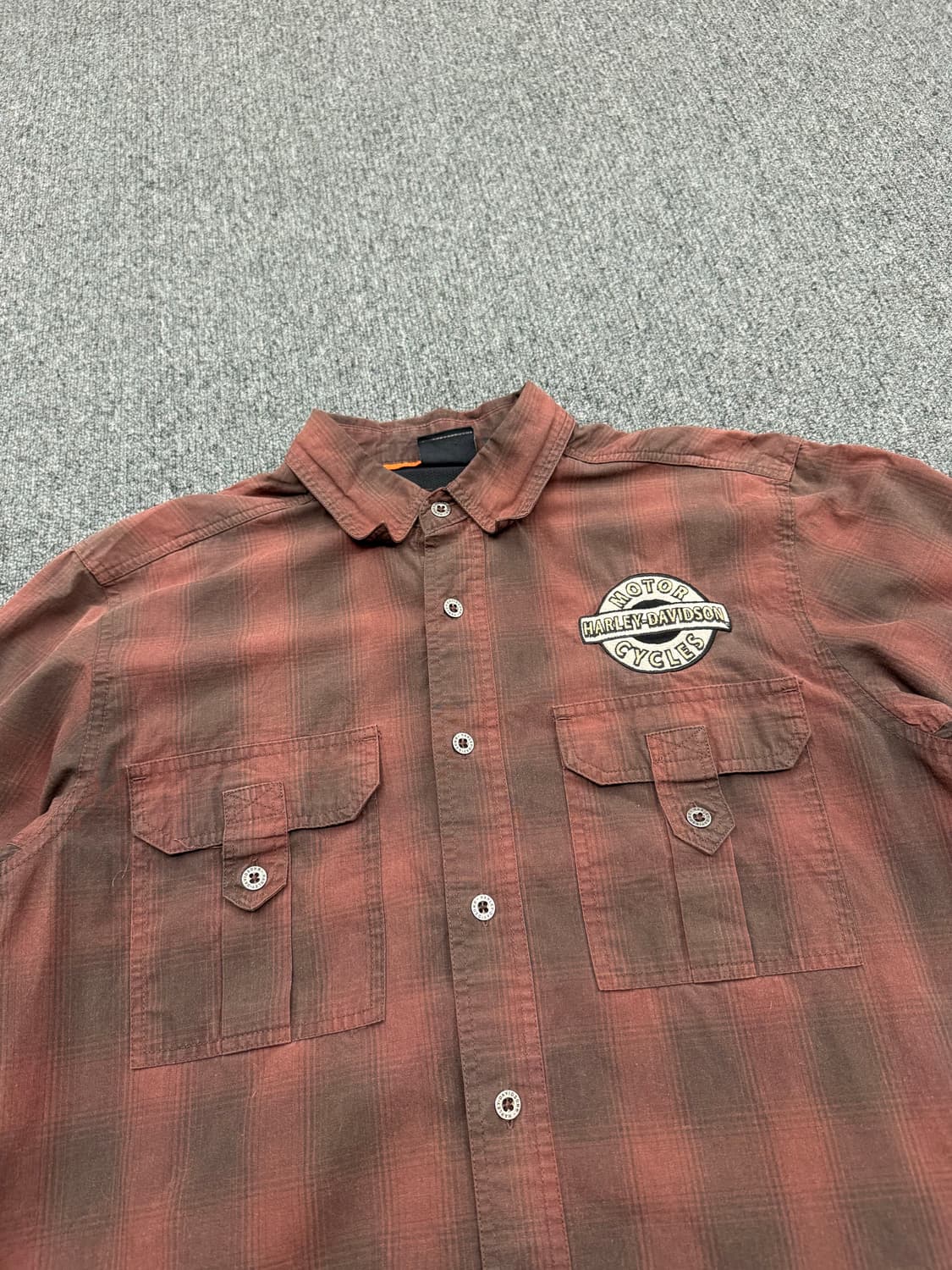 L)할리데이비슨 빈티지 자수 패치 체크 셔츠 상품이미지3