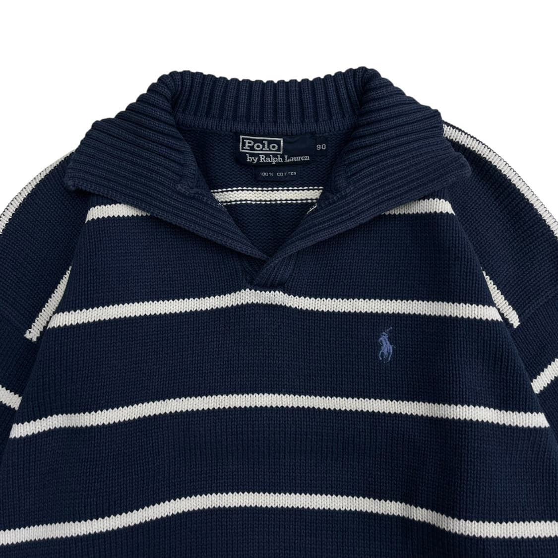 폴로 랄프로렌 소라포니 화이트 단가라 딥블루 pk 니트 90 상품이미지4