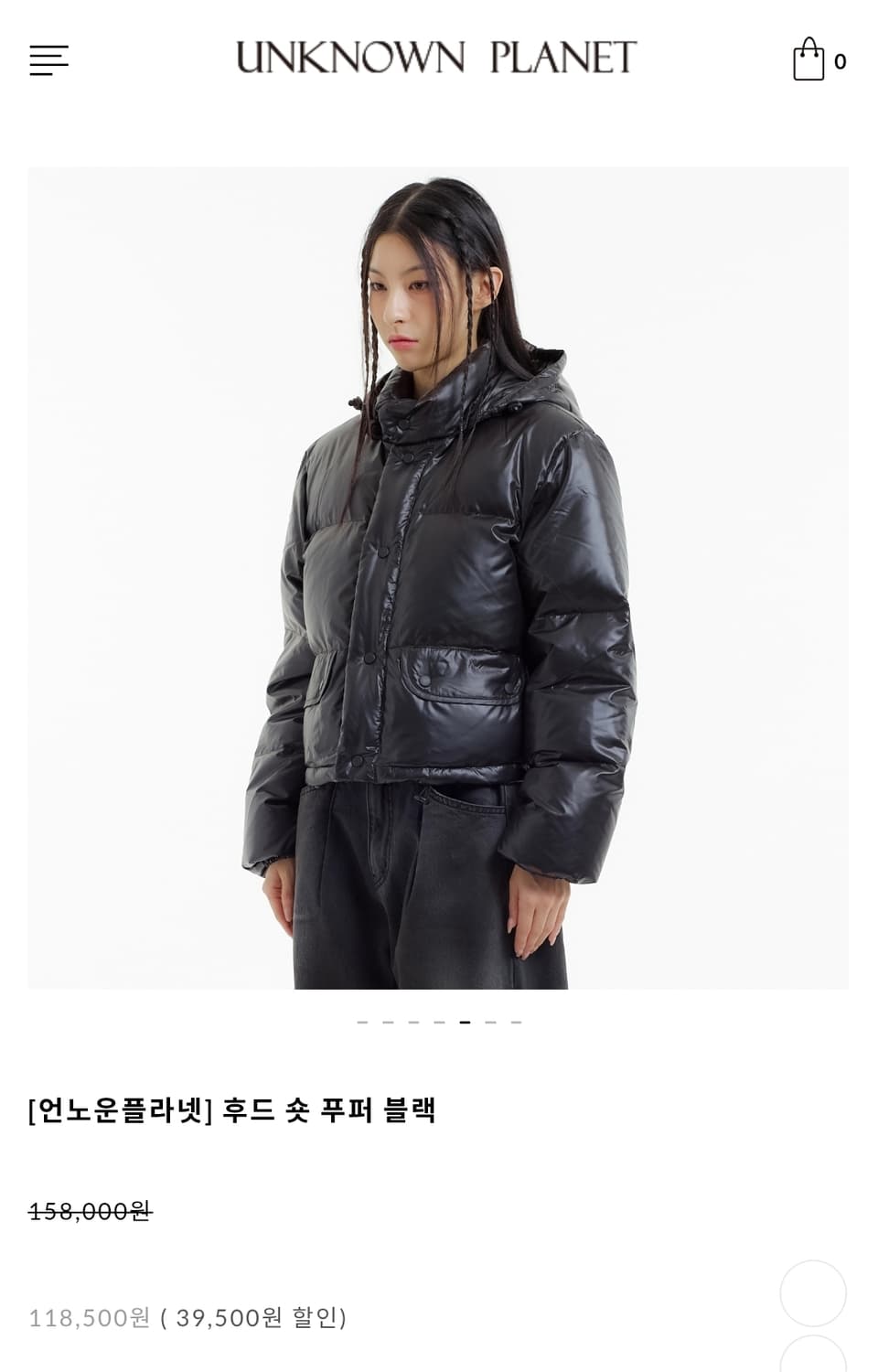 (F)여성 언노운플라넷 숏 푸퍼 다운 패딩 상품이미지5