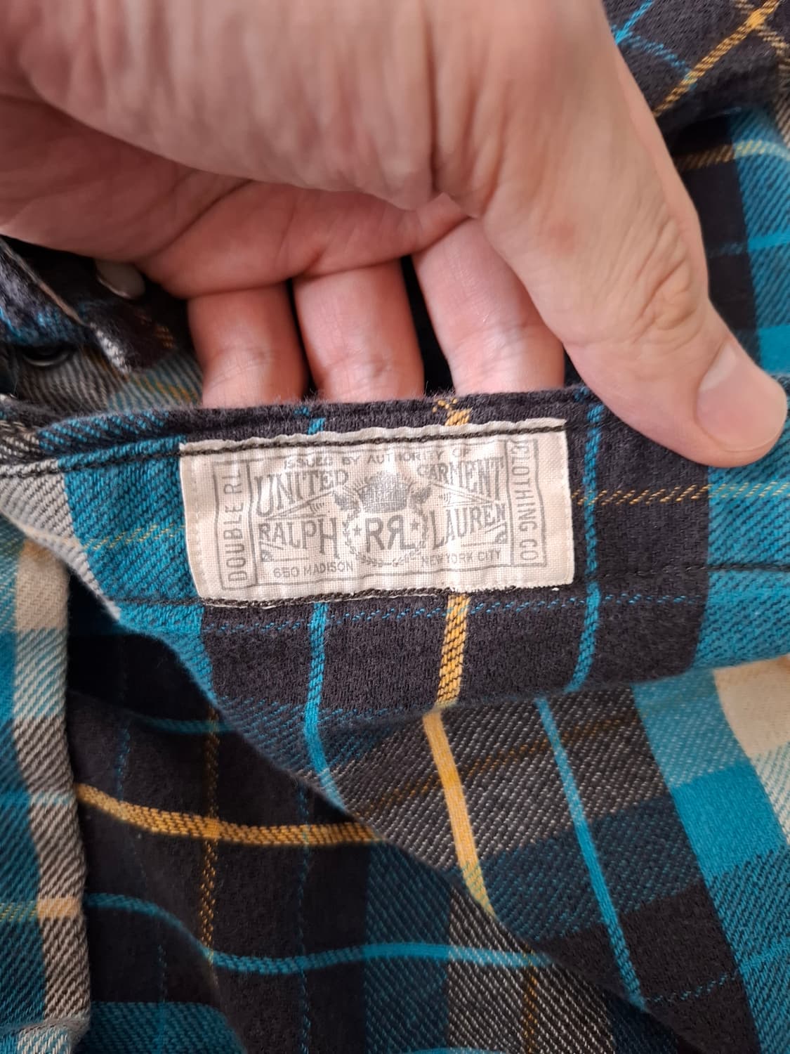 XL RRL 슬림핏 더블알엘 버팔로 스냅 블루 체크 웨스턴 셔츠 상품이미지6