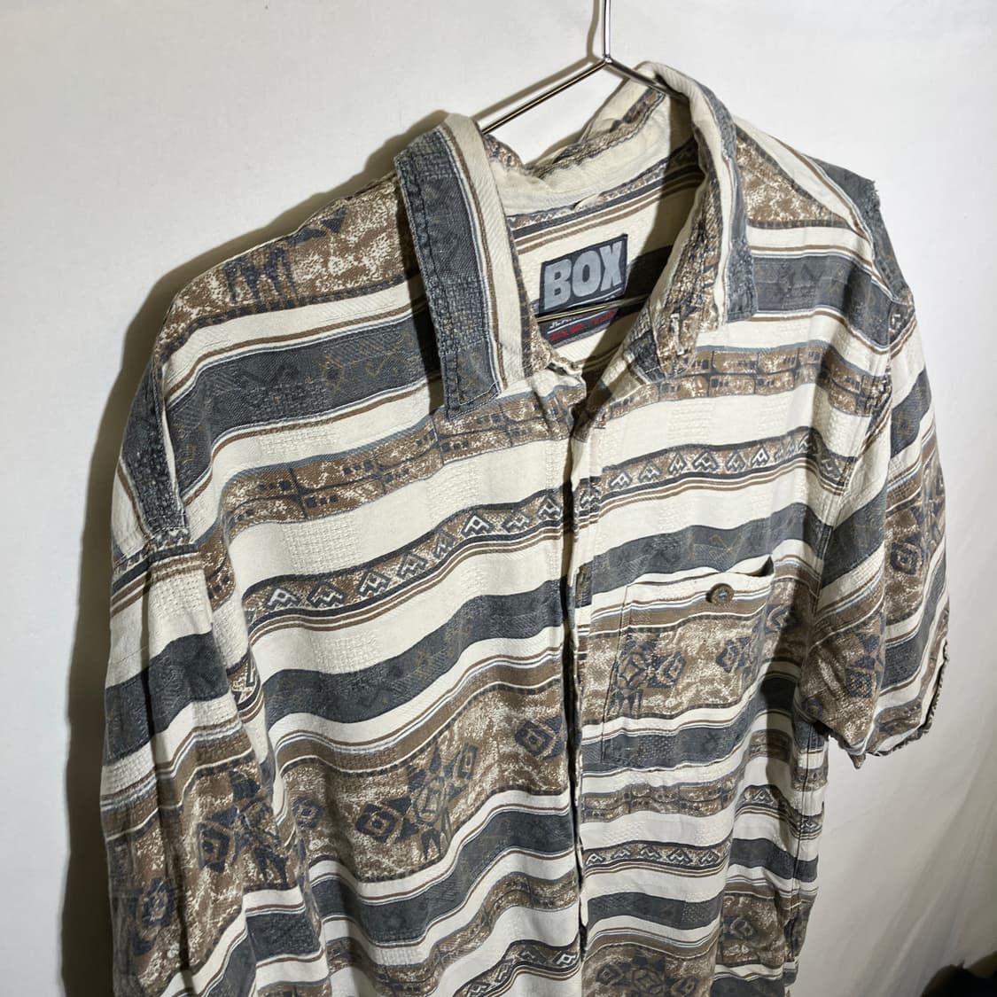 2XL)VTG 패턴 체크 반팔 셔츠 체크셔츠 상품이미지1