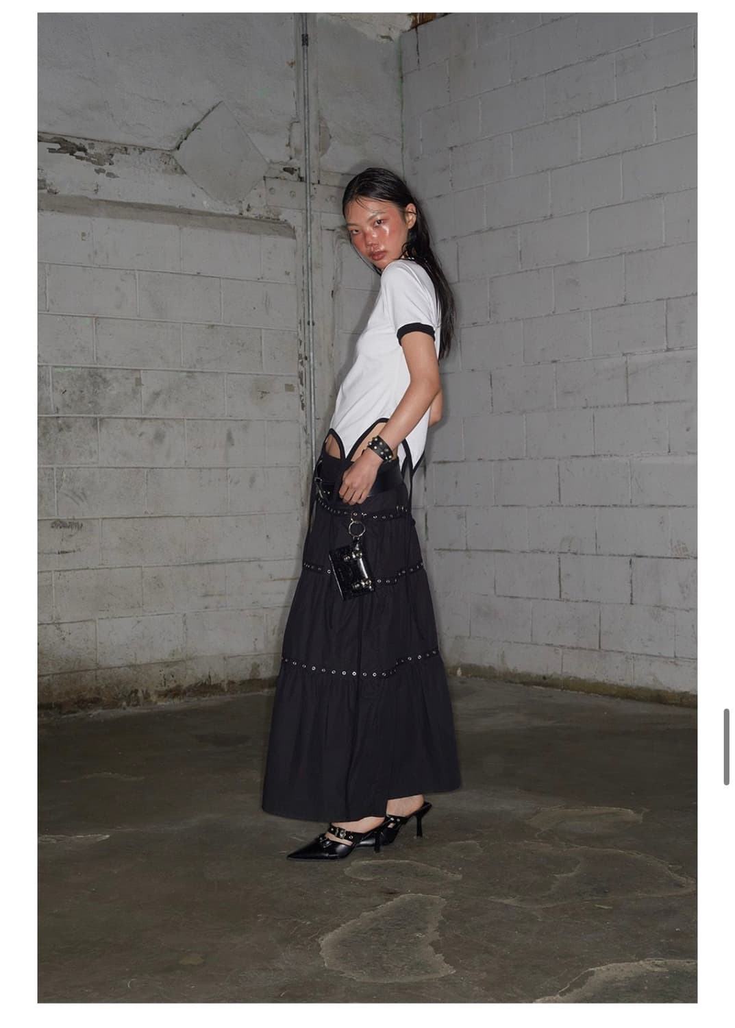 낫노잉 Tiered Eyelet Maxi Skirt 아일렛맥시스커트 상품이미지3