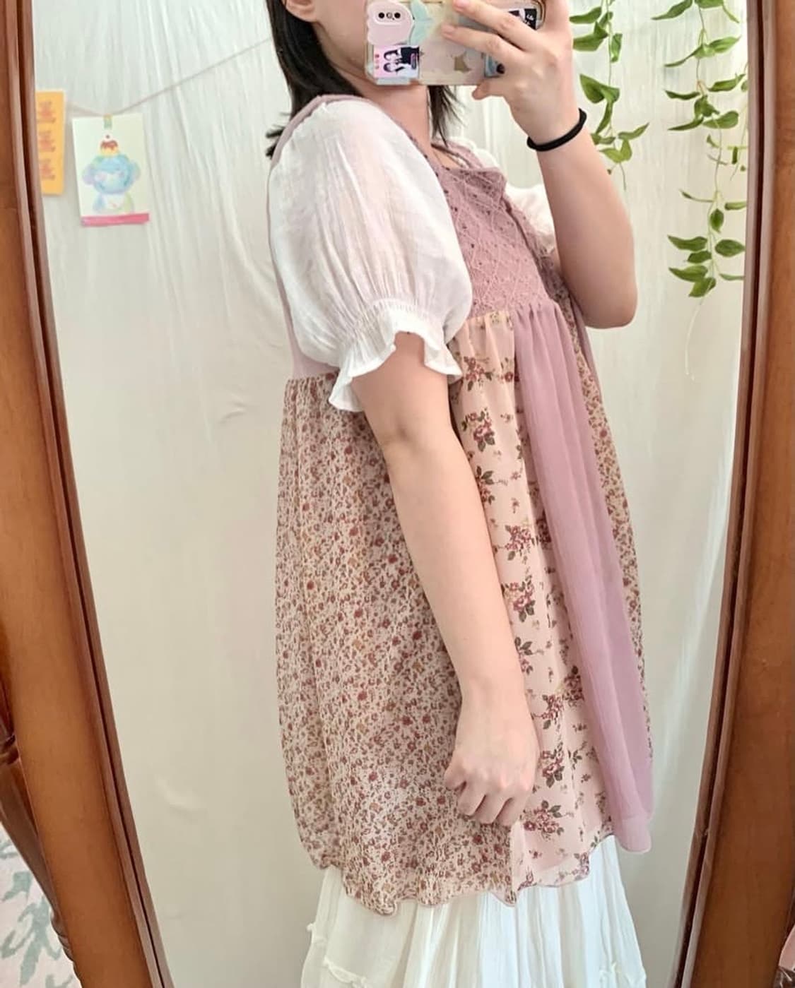 핑크 플로럴 패치 나시 상품이미지2