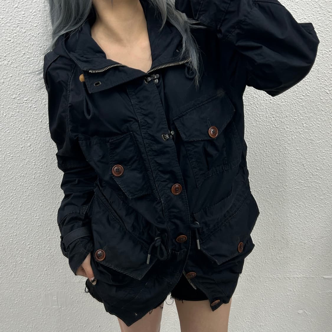 폴로 랄프로렌 네이비 워싱 후드 유틸리티 자켓 S 상품이미지1