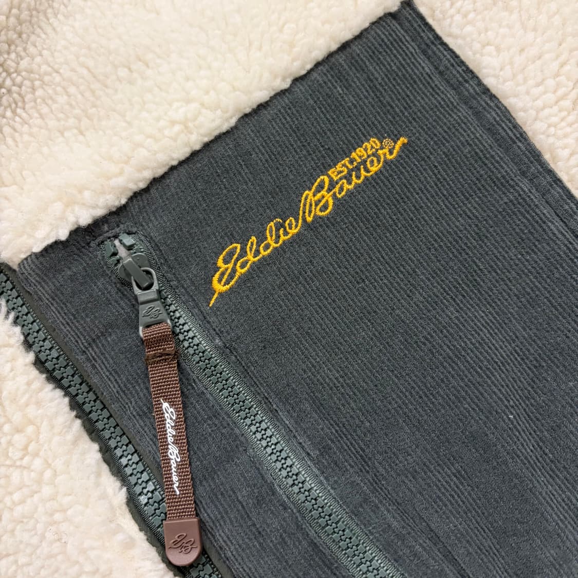 [XL] 에디바우어 아이보리 화이트 뽀글이 플리스 자켓 B602 상품이미지4