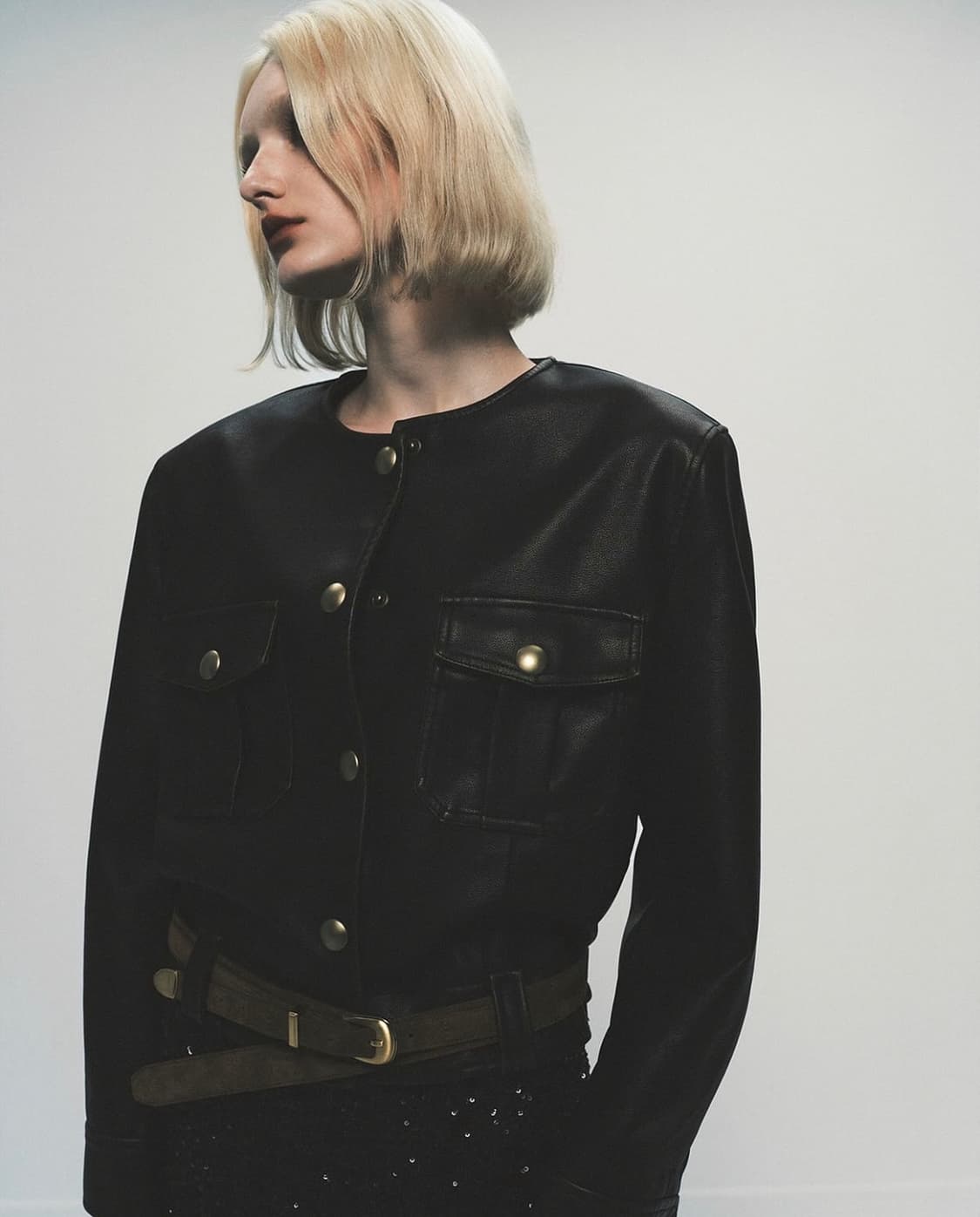 NOICE 레더자켓 우먼 브라운 S 상품이미지2