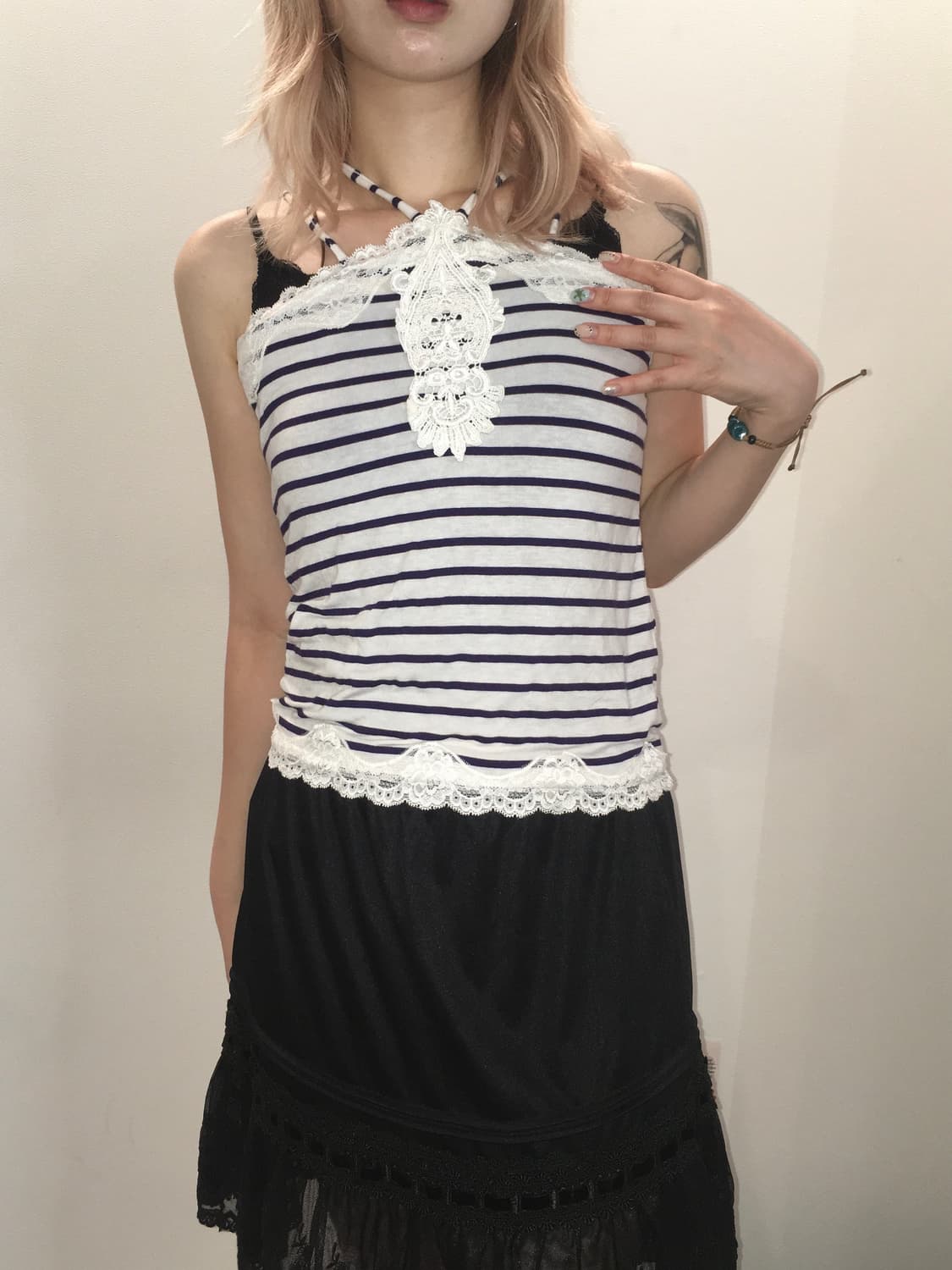 jpn vintage stripe halter sleeveless 상품이미지4