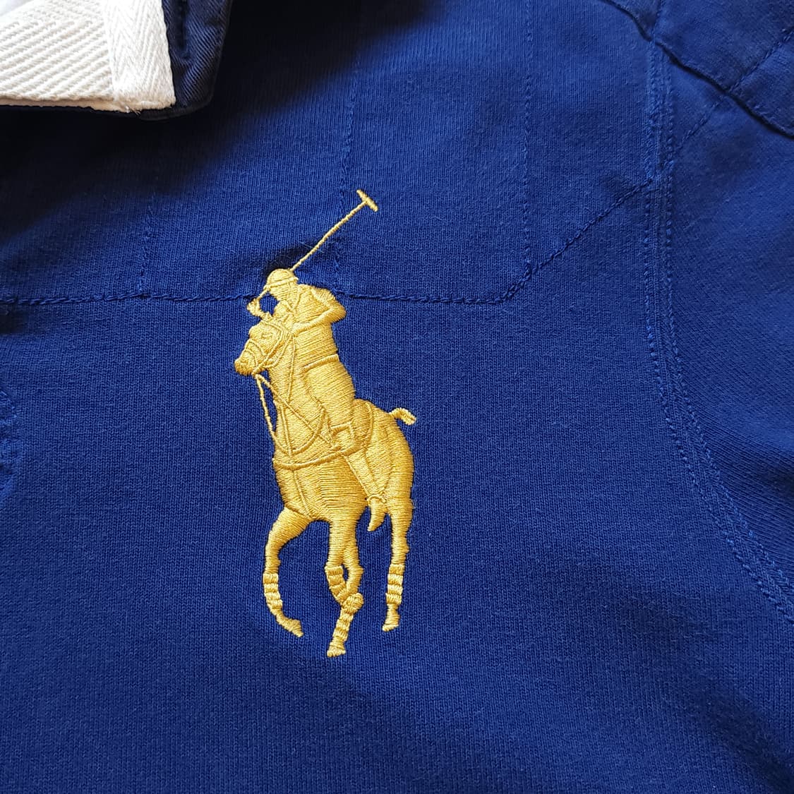 00년대 폴로 랄프로렌 블랙와치 디테일 엠브로이더리 바이커 럭비 셔츠XL 상품이미지8