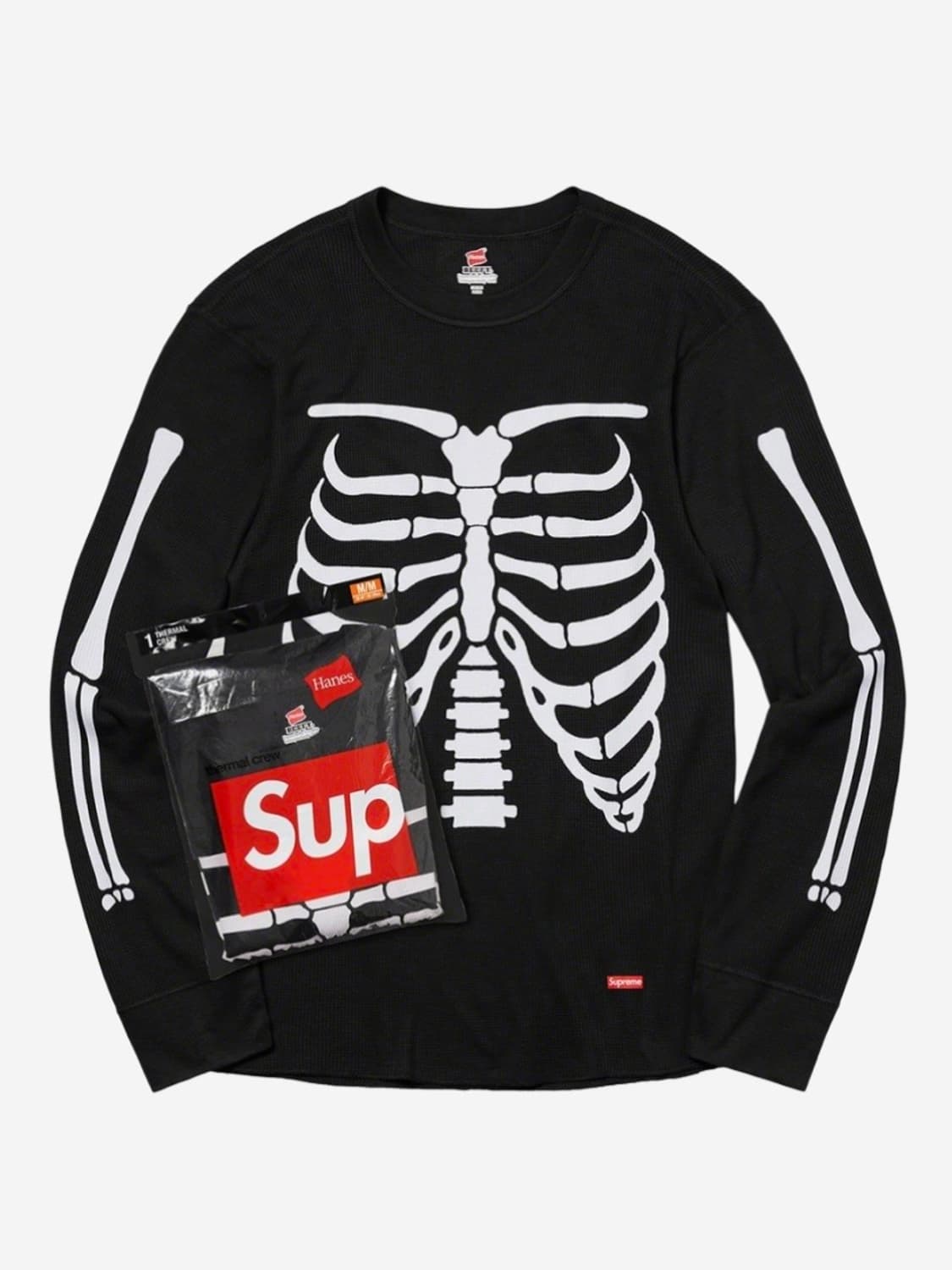 슈프림 헤인즈 본즈 써멀 블랙 S 상품이미지1