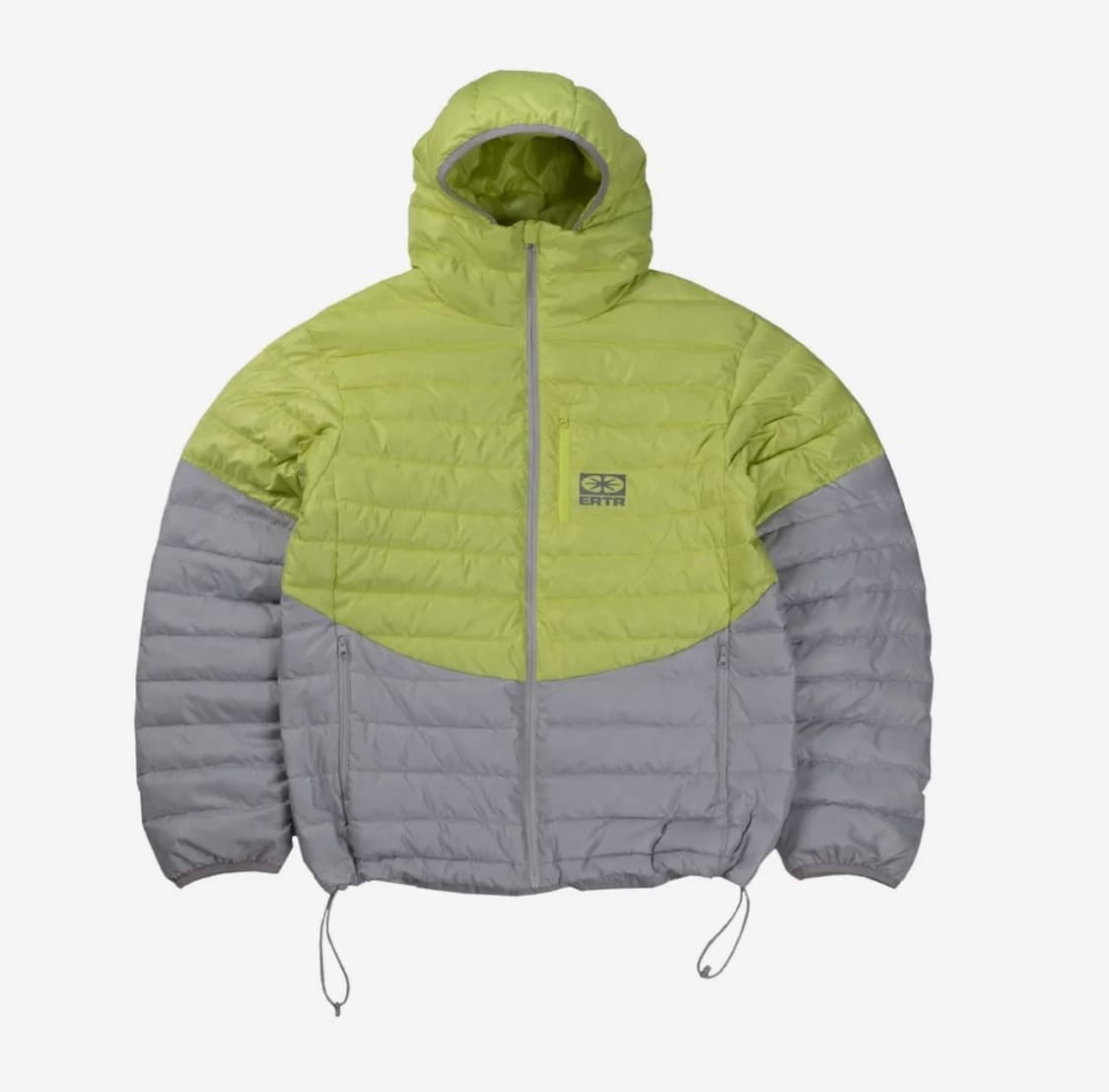 ERTR 이알티알 투톤 라이트 다운 자켓 경량 패딩 네온 그린 상품이미지1