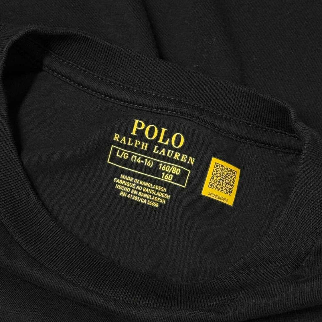[160/L] 폴로 랄프로렌 베이직 블랙 라운드 긴팔 티셔츠 상품이미지6