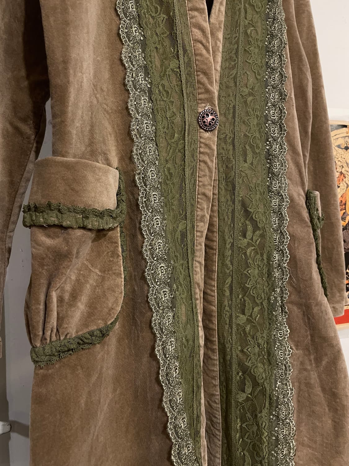 페어리 그린 레이스 음각 버튼 브라운 자켓 y2k 상품이미지5