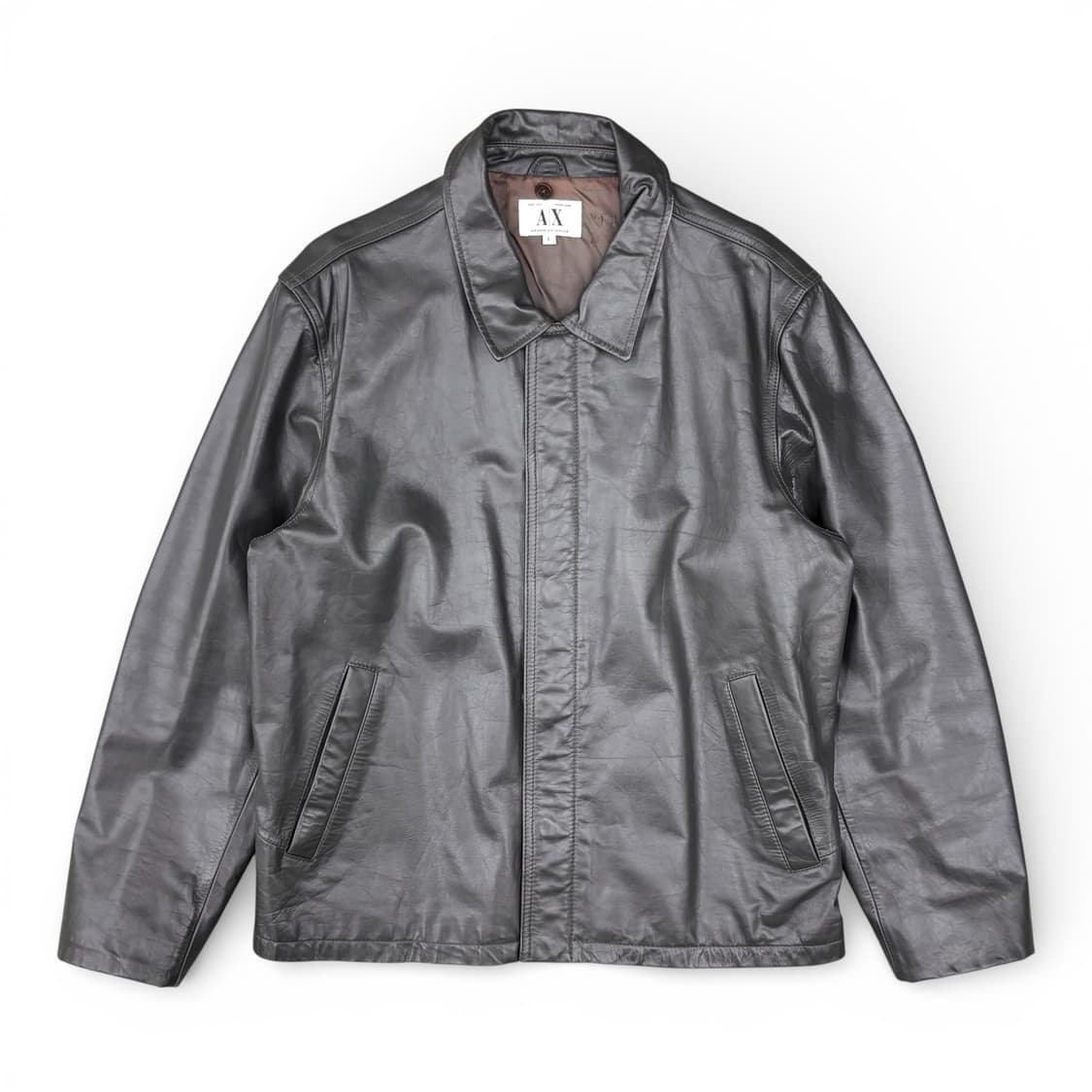 90's 아르마니 익스체인지 레더 자켓 상품이미지1