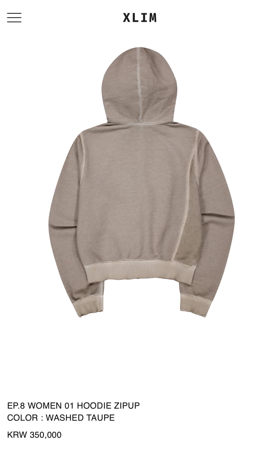 XLIM 워싱 타프 후드 집업 상품이미지2