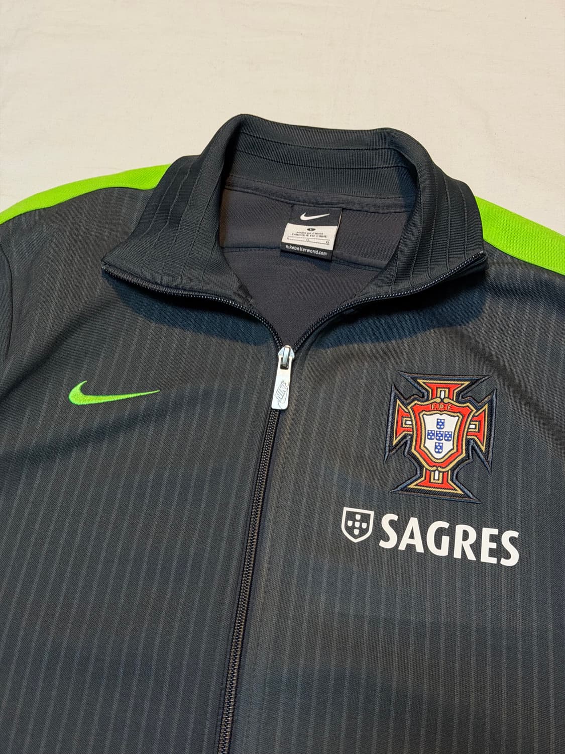 희귀) 나이키 12-13 포르투갈 집업 져지 그레이 그린 상품이미지3