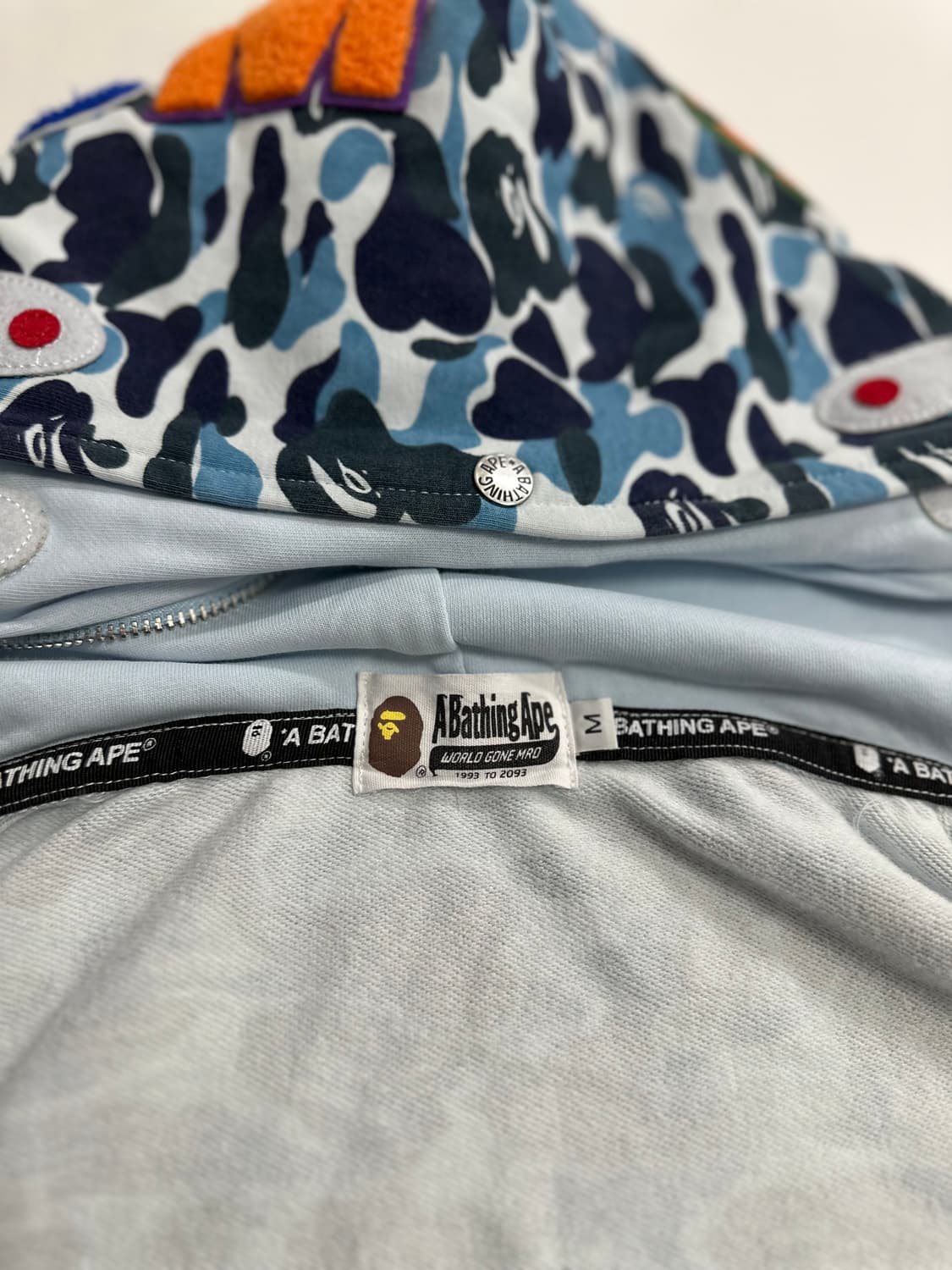 베이프 샤크 후드집업 블루 M 상품이미지4