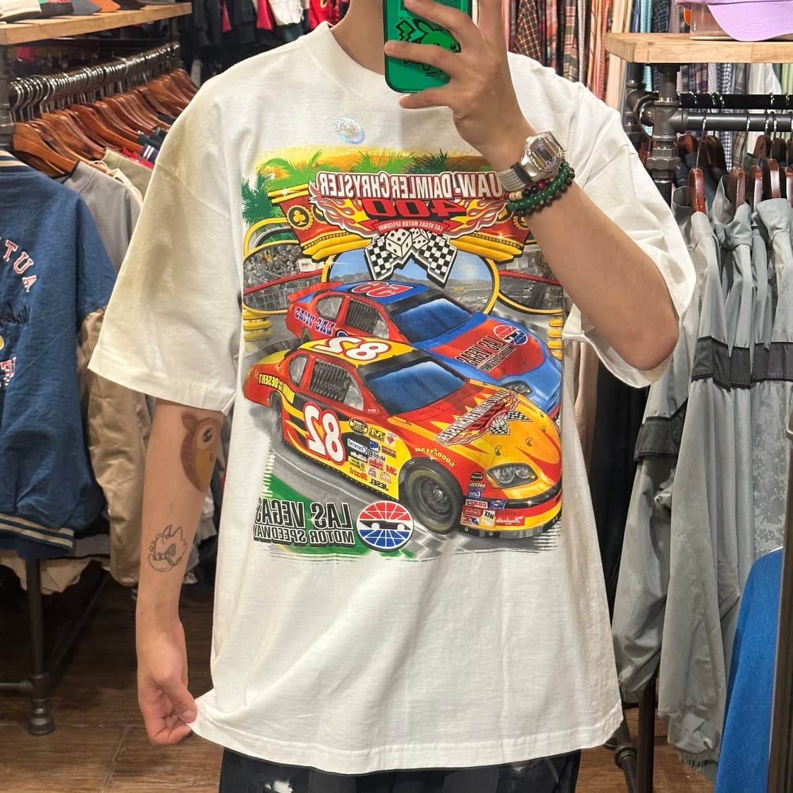 [HI] 빈티지 카 반팔티 화이트 상품이미지1