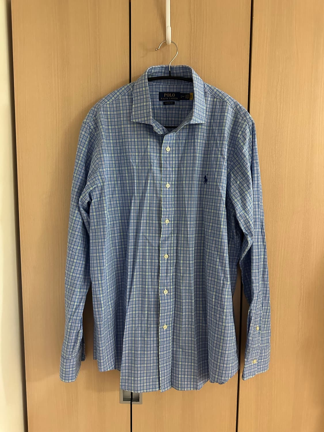 폴로 qr라벨 클래식핏 체크 셔츠 L 상품이미지1