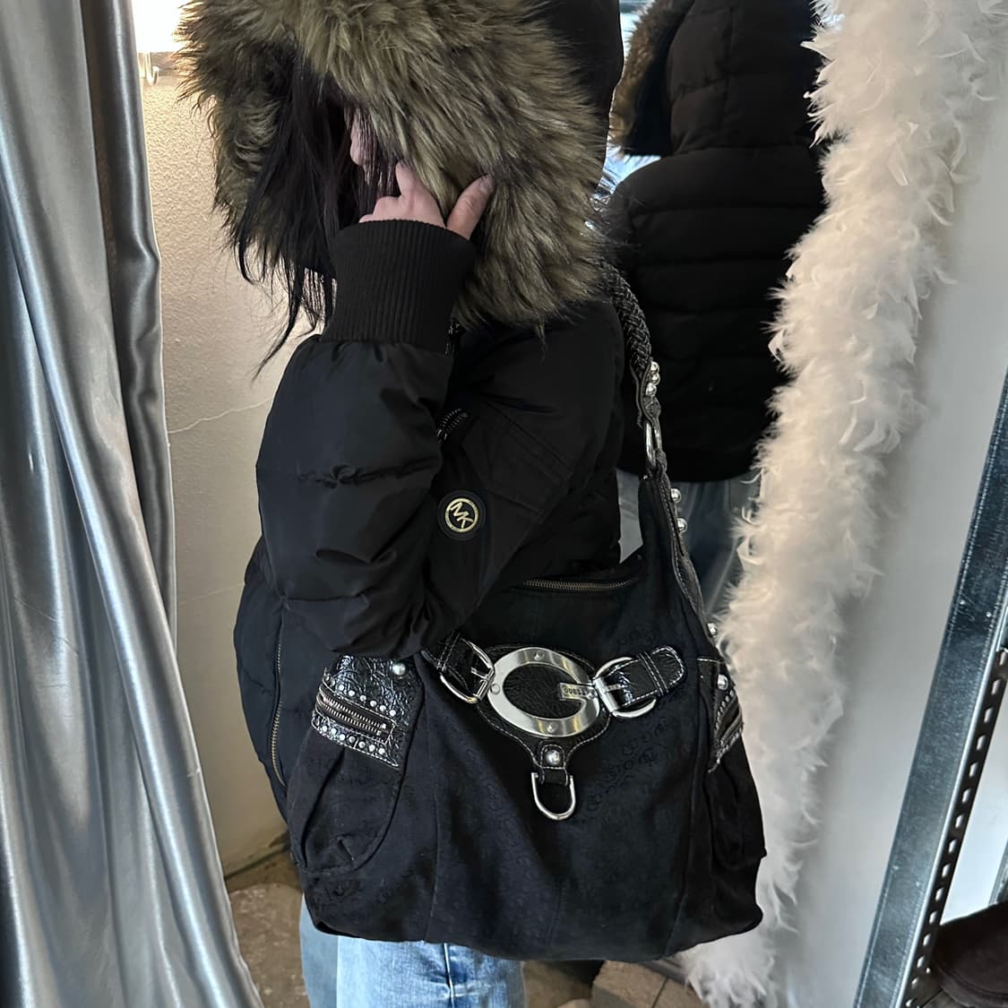 00s 빈티지 게스 XL 빅 버클백 상품이미지6