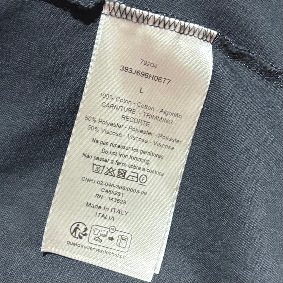 A+ / L (103) 디올 다이아몬드 반팔티 네이비 상품이미지4