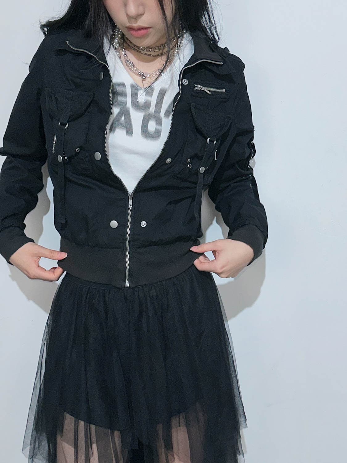 블랙 포켓 크롭  자켓 상품이미지1
