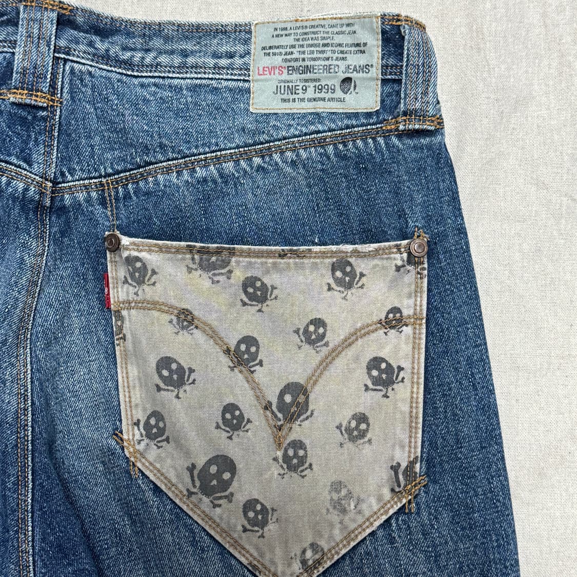 리바이스 엔진 해골포켓 데님팬츠 34 상품이미지8