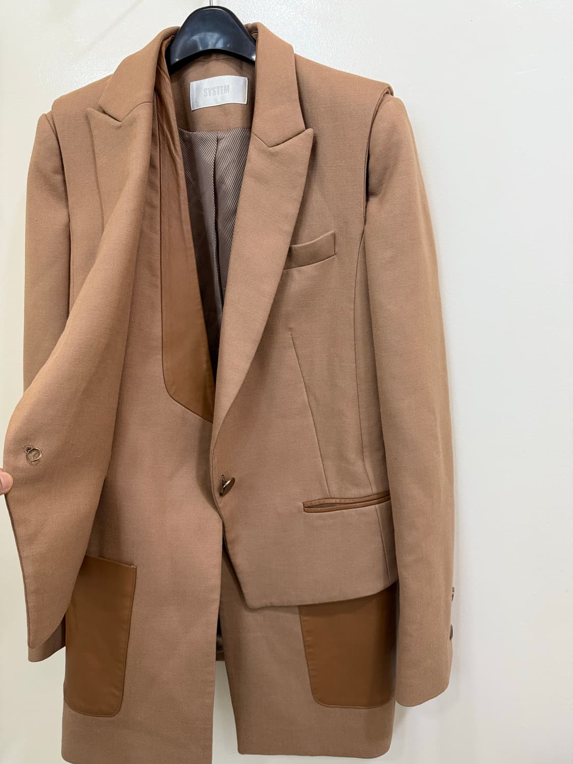 시스템 우먼 베이지 레이어드 자켓 정품 상품이미지3