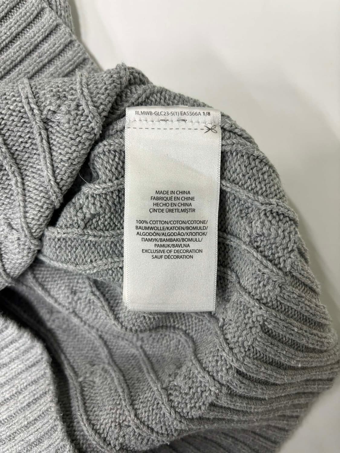폴로 랄프로렌 그레이 케이블 크루넥 니트(M) 상품이미지5