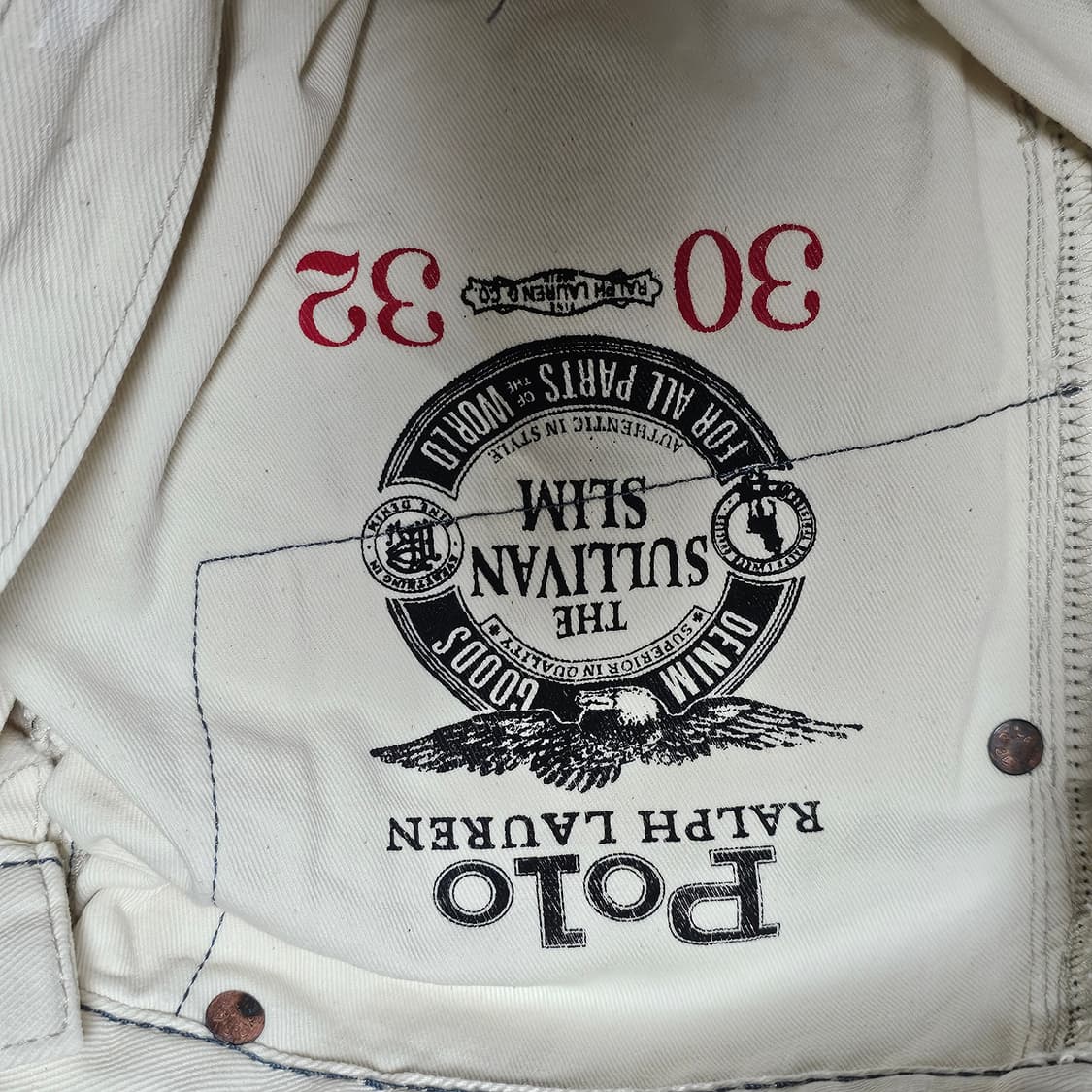 30인치[폴로 랄프로렌]남성 설리번 슬림핏 화이트 진 청바지 상품이미지3