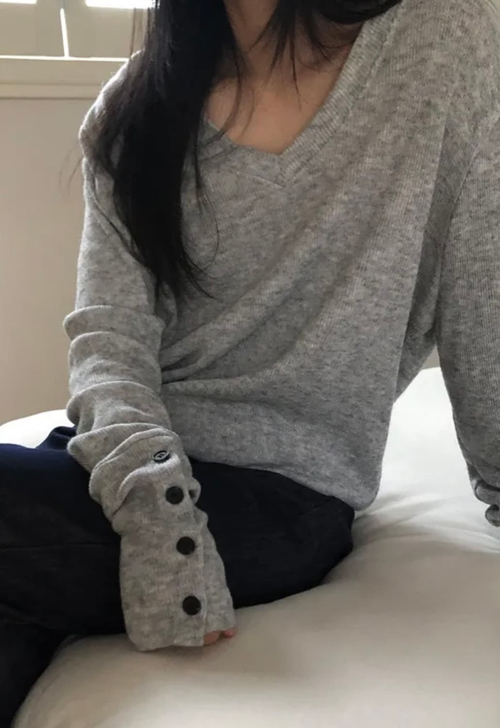 빈즈 브이넥 니트 긴소매 상품이미지5