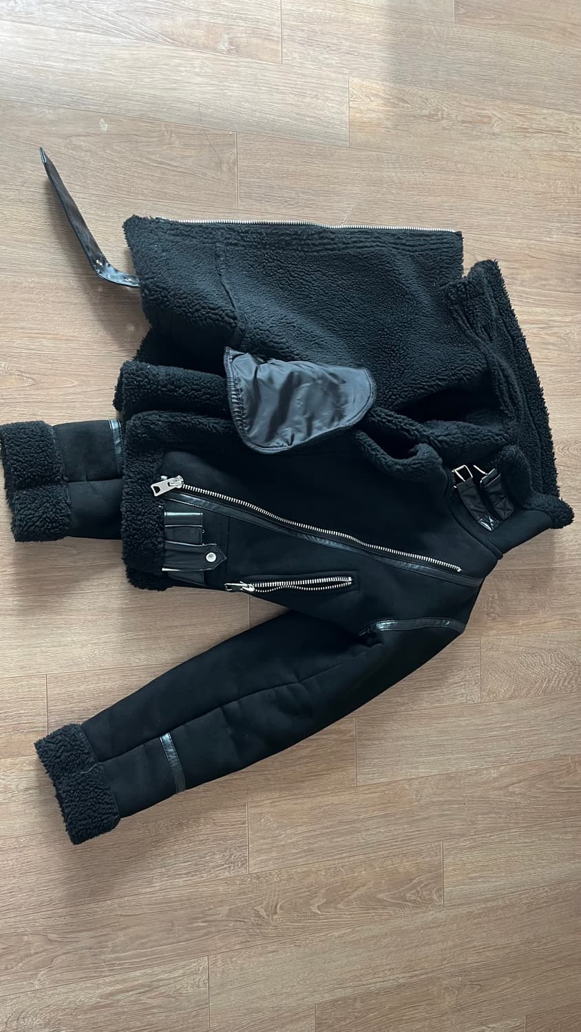 블랙 실버버클 무스탕 상품이미지1