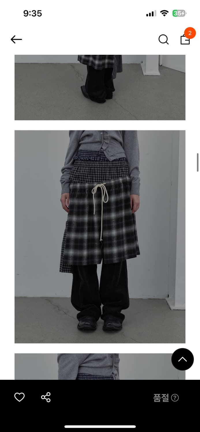 Lcdc tm checkmix frill skirt (black) 상품이미지2