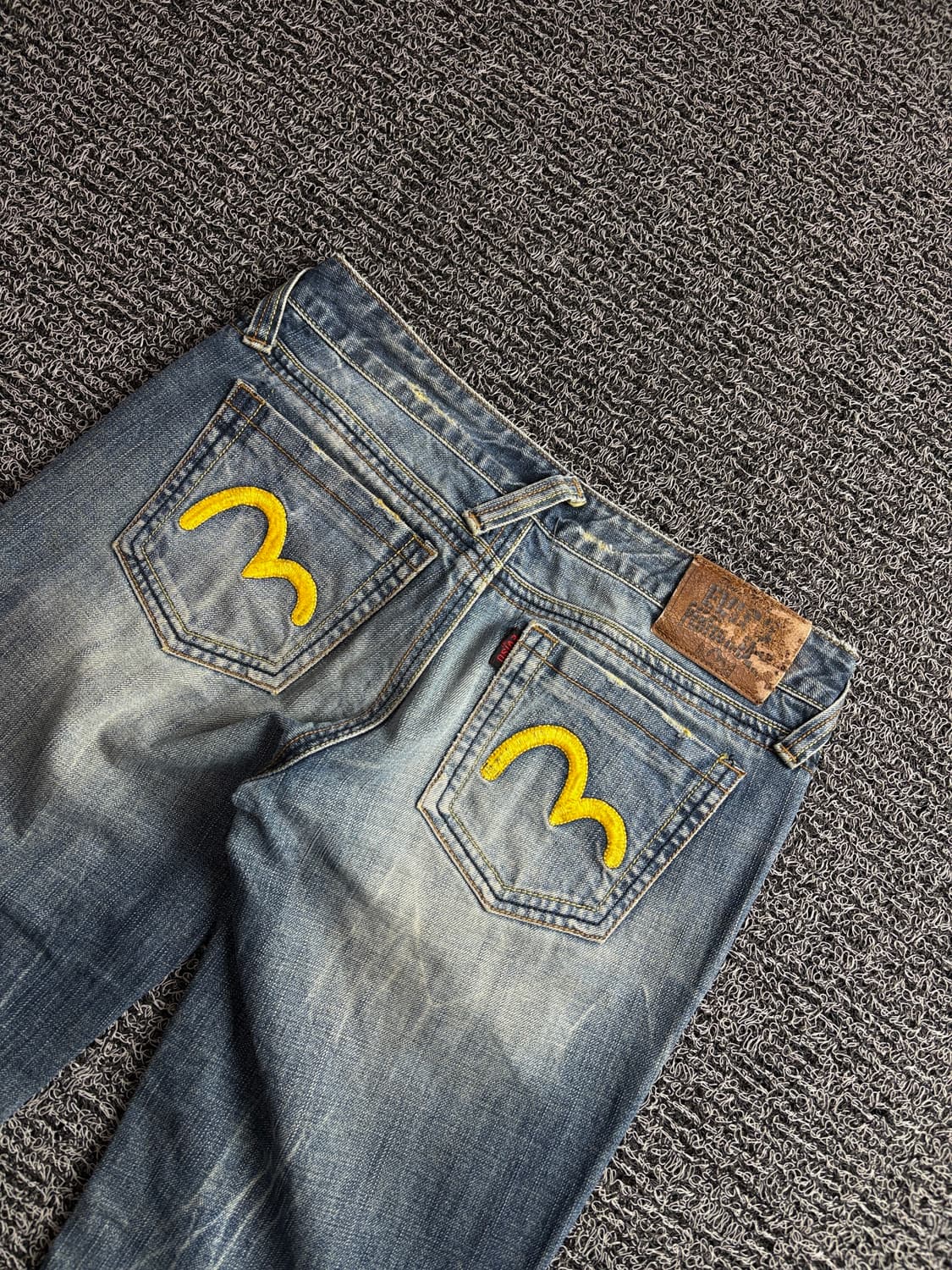 00s 에비수 빅로고 올드스쿨 와이드핏 데님 팬츠 4197 상품이미지5