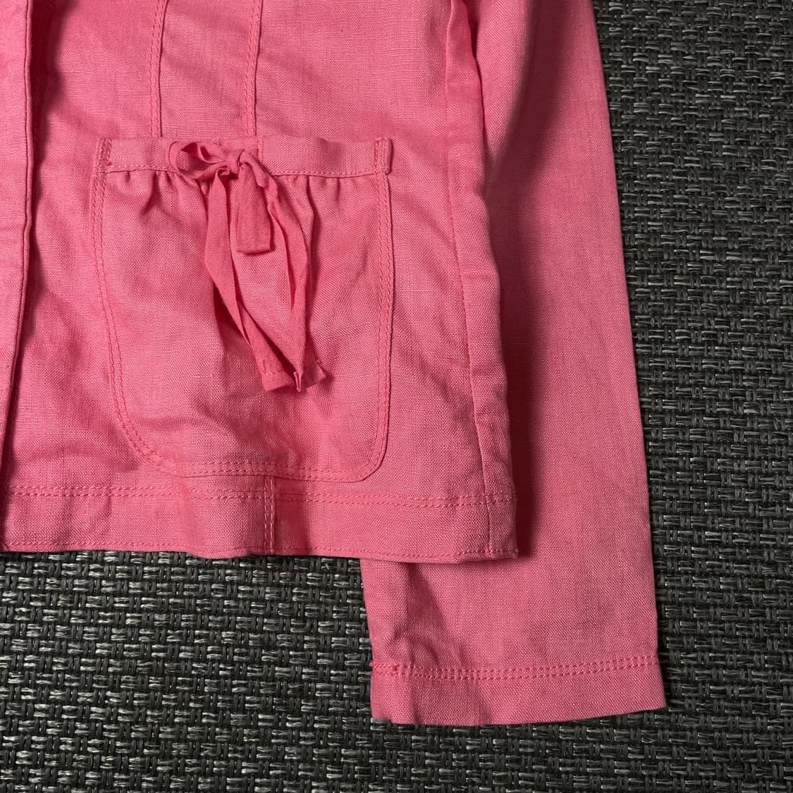 [미사용제품] 에디바우어 핑크 리본 투포켓 코튼 자켓 M 상품이미지6