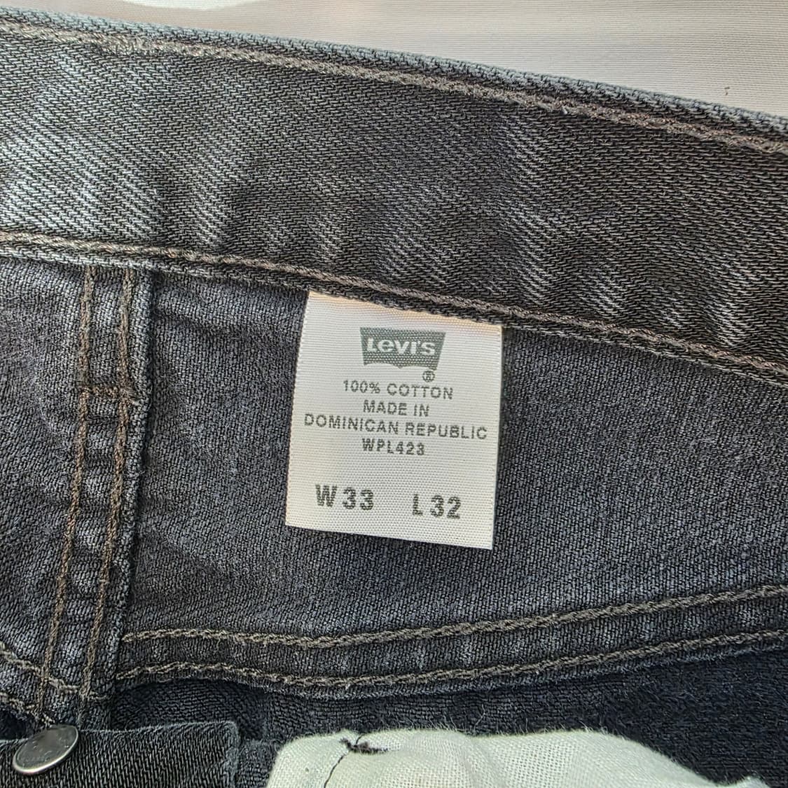 [W33L32]리바이스 501 블랙 데님 팬츠 상품이미지4