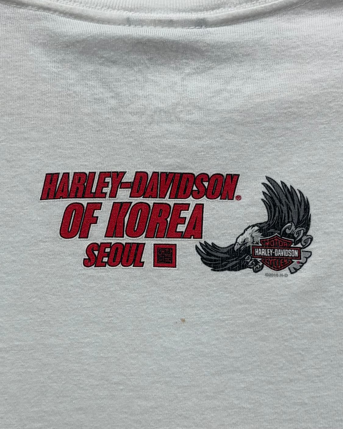 할리데이비슨 바이크 그래픽 반팔 티셔츠 화이트 상품이미지5