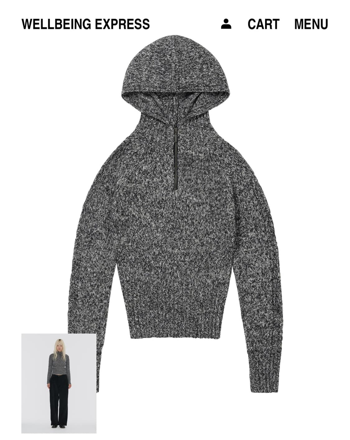 (새상품)웰빙익스프레스 25fw 니트 집업 상품이미지1