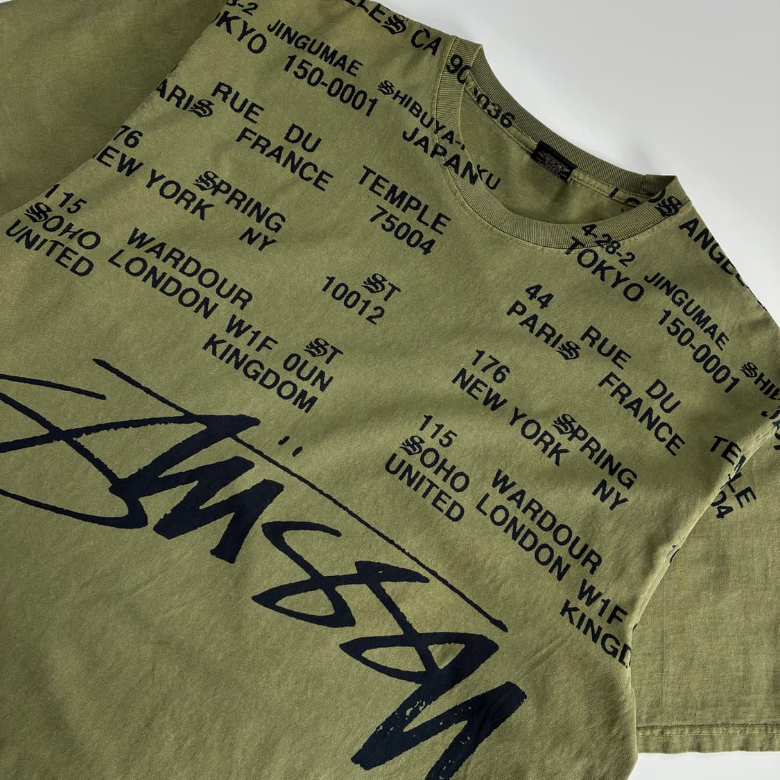 Stussy  스투시 로케이션 피그먼트 다이드 카키 반팔티  상품이미지3