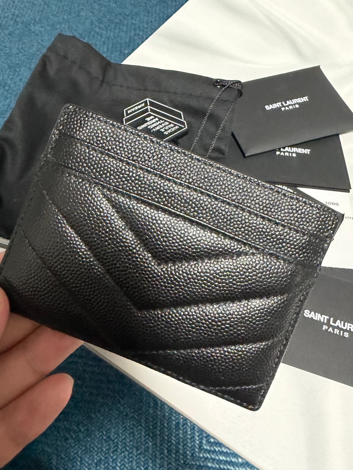 입생로랑 마틀라세 카드지갑 은장 상품이미지5