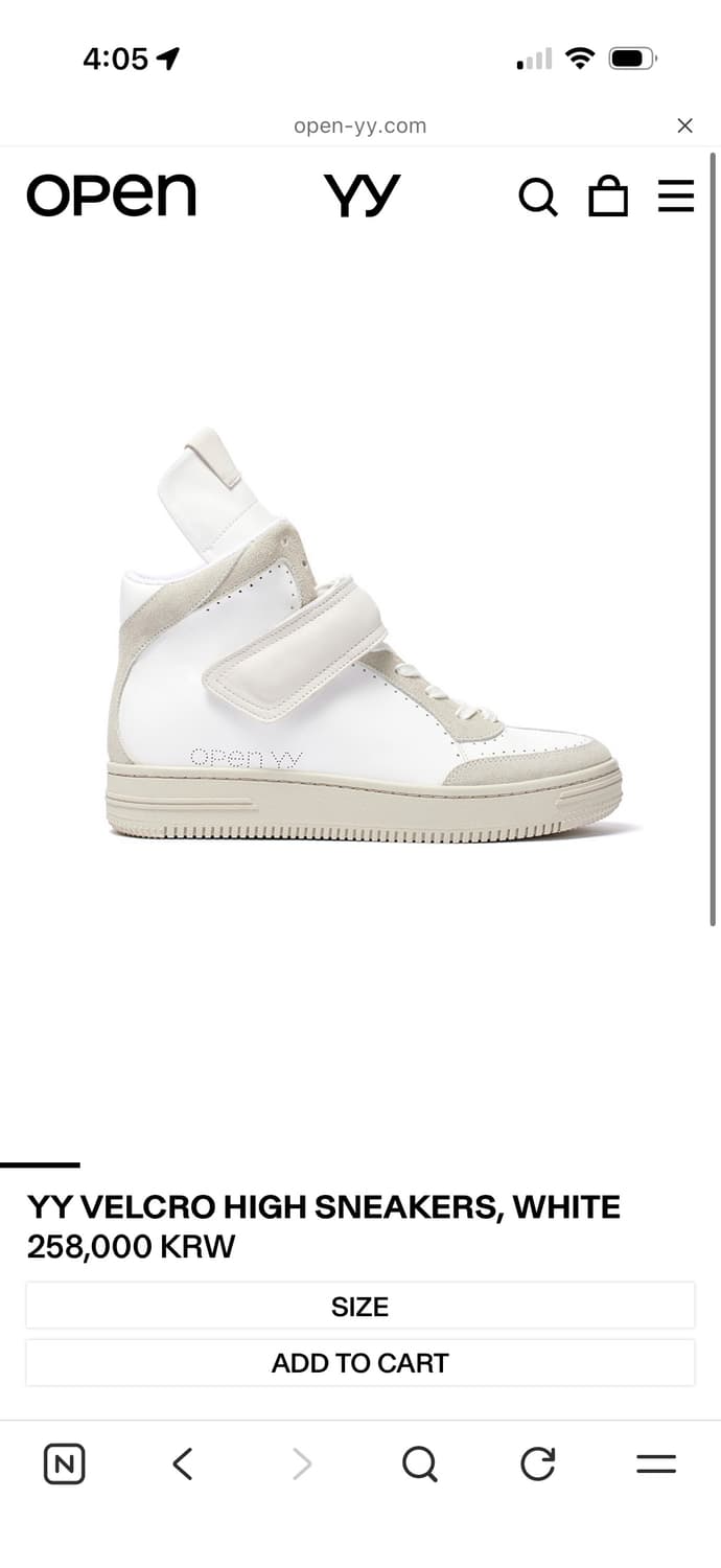 (구매) Velcro high sneakers white 235  상품이미지1