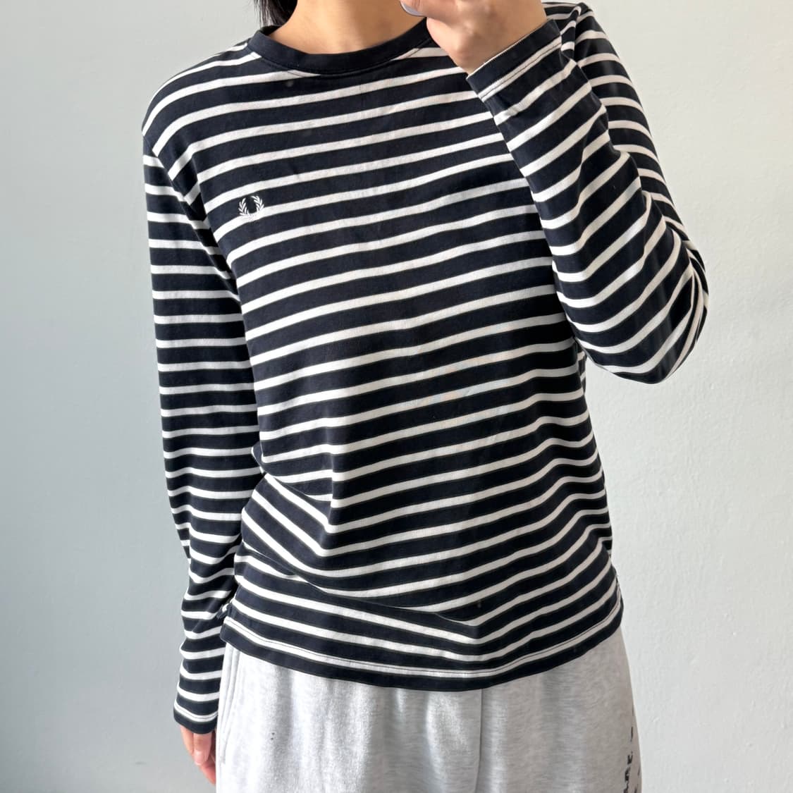 [M] 프레드페리 네이비 스트라이프 티셔츠 상품이미지2
