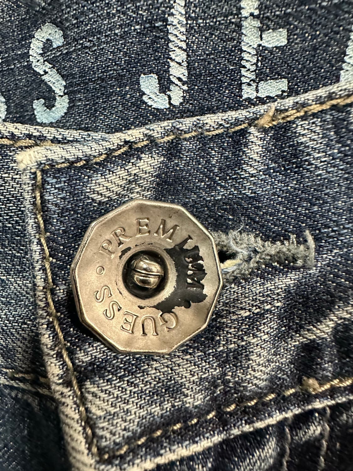 게스 GUESS JEANS 워싱 데님팬츠 30인치 중청 청바지 상품이미지5