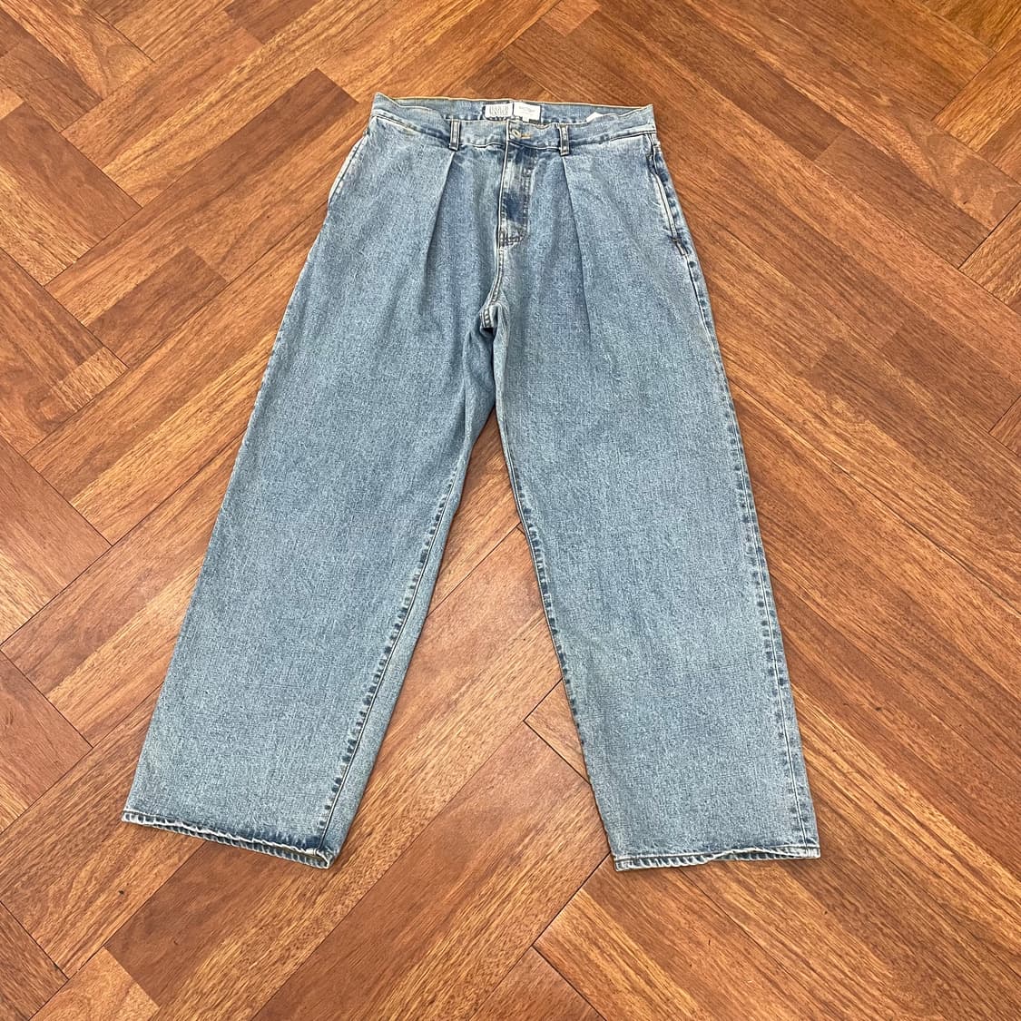 에스피오나지 X 데님인디고마스터 원턱 와이드 데님팬츠 상품이미지1